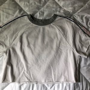 white cropped sweatshirt